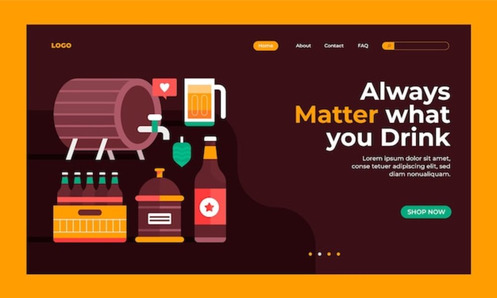 啤酒厂平面着陆页模板设计方案